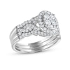 Thumbnail Image 0 of 1-3/8 CT. T.W. Composite Oval Diamond Three Piece Twist Shank Bridal Set in 14K White Gold