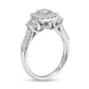 Thumbnail Image 3 of 1-1/6 CT. T.W. Diamond Past Present Future® Cushion-Shaped Frame Double Row Engagement Ring in 14K White Gold
