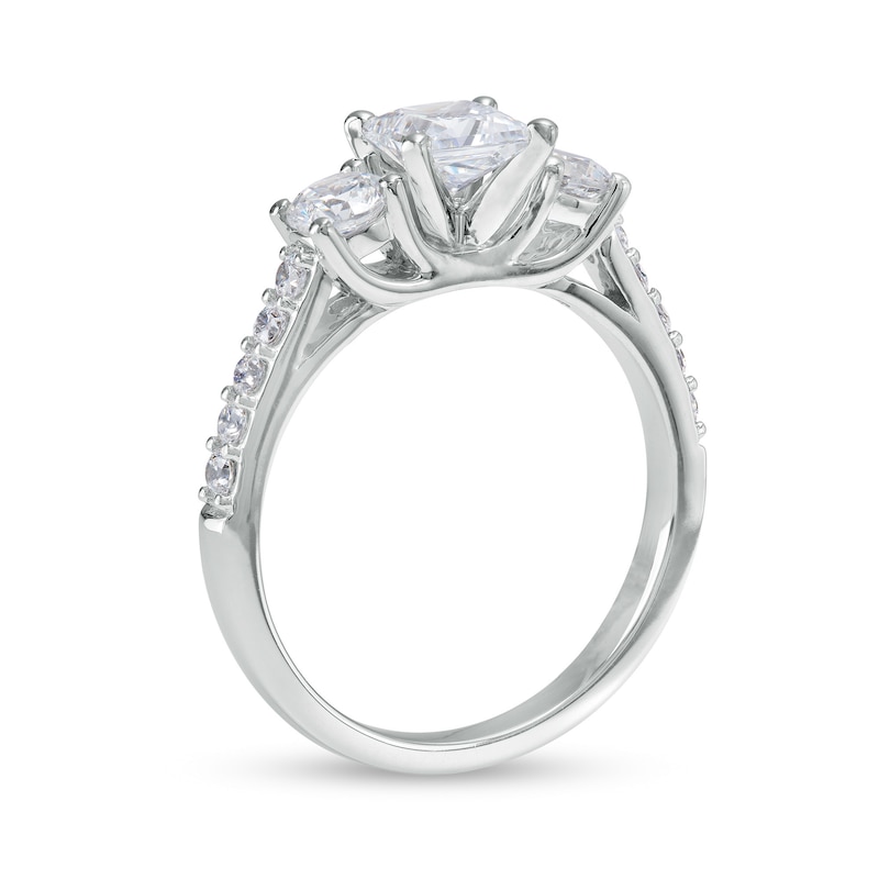 1-1/2 CT. T.W. Princess-Cut Diamond Past Present Future® Engagement Ring in 14K White Gold