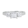 Thumbnail Image 4 of 1-1/2 CT. T.W. Princess-Cut Diamond Past Present Future® Engagement Ring in 14K White Gold
