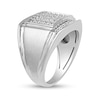 Thumbnail Image 2 of Men's 1 CT. T.W. Composite Square-Shaped Diamond Wedding Ring in Sterling Silver