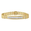Thumbnail Image 1 of Men's 1 CT. T.W. Diamond Bar Bracelet in Sterling Silver with 14K Gold Plate – 8.5"