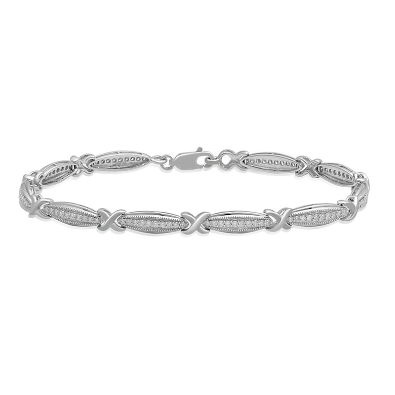 Main Image 1 of 1 CT. T.W. Diamond Line Bracelet in 10K White Gold – 7.5"