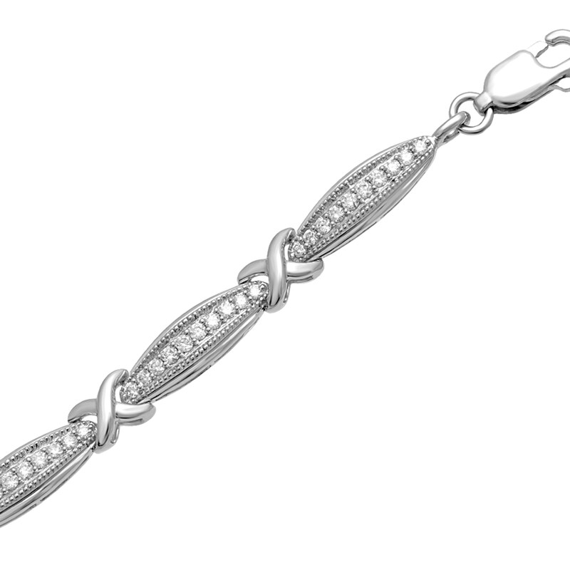 Main Image 2 of 1 CT. T.W. Diamond Line Bracelet in 10K White Gold – 7.5"