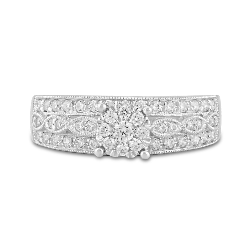 Main Image 1 of 1/2 CT. T.W. Composite Diamond Art Deco Anniversary Band in 10K White Gold