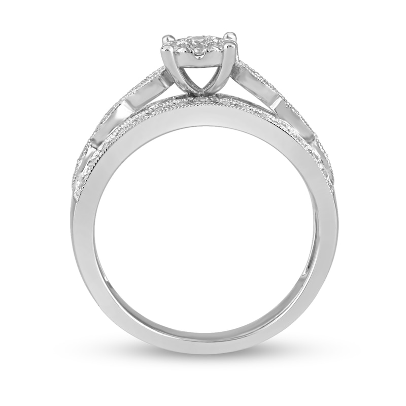 Main Image 2 of 1/2 CT. T.W. Composite Diamond Art Deco Anniversary Band in 10K White Gold