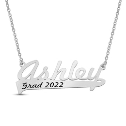 "Grad 2022" Banner Name Necklace (1 Line)