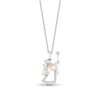 Thumbnail Image 1 of Enchanted Disney Cinderella 1/10 CT. T.W. Diamond Fairy Godmother Pendant in Sterling Silver and 10K Rose Gold – 19"