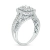 Thumbnail Image 3 of 1 CT. T.W. Emerald-Cut Diamond Double Frame Vintage-Style Engagement Ring in 14K White Gold
