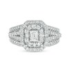Thumbnail Image 4 of 1 CT. T.W. Emerald-Cut Diamond Double Frame Vintage-Style Engagement Ring in 14K White Gold