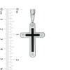 Thumbnail Image 2 of 1/5 CT. T.W. Diamond Quartet Double Cross Necklace Charm in 10K White Gold and Black Ceramic