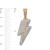 Thumbnail Image 2 of Men's 1 CT. T.W. Diamond Frame Lightning Bold Necklace Charm in 10K Two-Tone Gold
