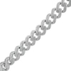 Thumbnail Image 0 of Men's 2-7/8 CT. T.W. Diamond Double Row Curb Chain Link Bracelet in 10K White Gold - 8.5"