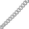 Thumbnail Image 1 of Men's 2-7/8 CT. T.W. Diamond Double Row Curb Chain Link Bracelet in 10K White Gold - 8.5"