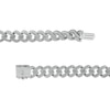 Thumbnail Image 2 of Men's 2-7/8 CT. T.W. Diamond Double Row Curb Chain Link Bracelet in 10K White Gold - 8.5"