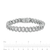 Thumbnail Image 3 of Men's 2-7/8 CT. T.W. Diamond Double Row Curb Chain Link Bracelet in 10K White Gold - 8.5"