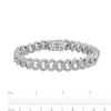Thumbnail Image 4 of Men's 2-7/8 CT. T.W. Diamond Double Row Curb Chain Link Bracelet in 10K White Gold - 8.5"