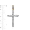Thumbnail Image 2 of Men's 1 CT. T.W. Diamond Curb Chain Link Cross Necklace Charm in 10K Gold