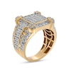 Thumbnail Image 2 of Men's 2-1/2 CT. T.W. Square-Shaped Multi-Diamond Bold Nugget Ring in 10K Gold