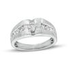 Thumbnail Image 0 of Men's 1 CT. T.W. Diamond Square-Top center Groove Ring in 10K White Gold
