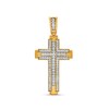 Thumbnail Image 1 of Men's 1 CT. T.W. Diamond Border Industrial Cross Necklace Charm in 10K Gold