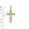 Thumbnail Image 2 of Men's 1 CT. T.W. Diamond Border Industrial Cross Necklace Charm in 10K Gold