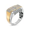 Thumbnail Image 2 of Men's 1 CT. T.W. Diamond Vertical Multi-Row Rectangle-Top Ring in 10K Two-Tone Gold