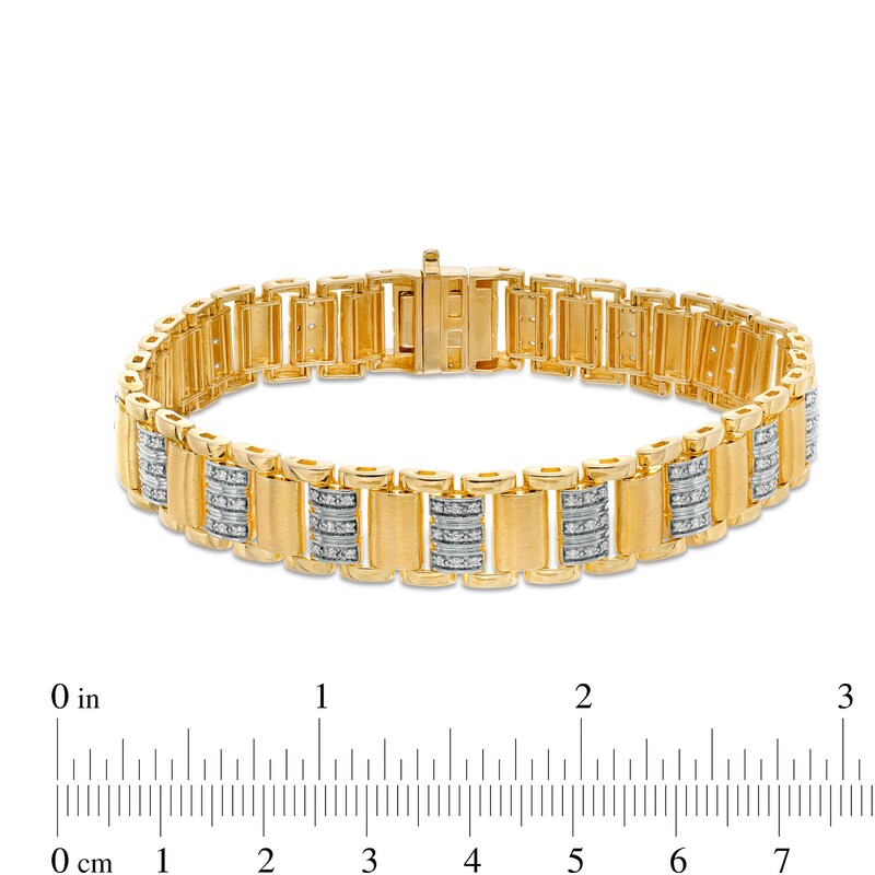 Yellow Gold Letter Single Micro Pave Diamond Bracelet (Diamond