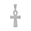Thumbnail Image 1 of Men's 1 CT. T.W. Diamond Ankh Necklace Charm in 10K White Gold