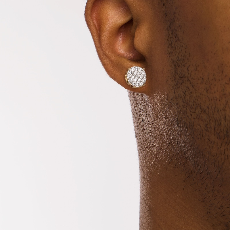 Main Image 2 of Men's 1 CT. T.W. Multi-Diamond Stud Earrings in 10K Gold