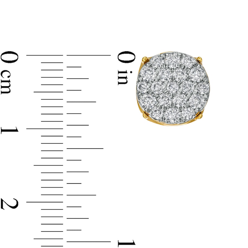 Main Image 3 of Men's 1 CT. T.W. Multi-Diamond Stud Earrings in 10K Gold