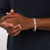 Thumbnail Image 2 of Men's 2-7/8 CT. T.W. Diamond Slant Border Link Bracelet in 10K White Gold