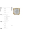 Men's 3/4 CT. T.W. Octagonal Composite Diamond Frame Stud Earrings in 10K Gold