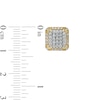 Thumbnail Image 2 of Men's 3/4 CT. T.W. Cushion-Shaped Multi-Diamond Frame Stud Earrings in 10K Gold