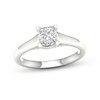 Thumbnail Image 1 of Trouvaille Collection 1 CT. T.W. DeBeers®-Graded Princess-Cut Diamond Solitaire Engagement Ring in Platinum (F/I1)