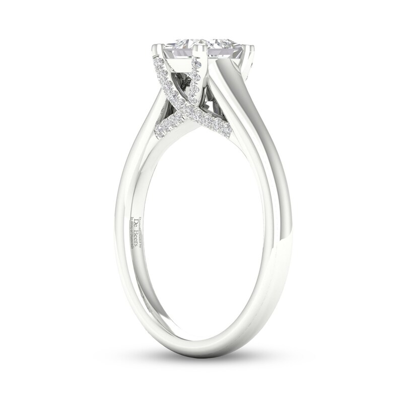 Main Image 2 of Trouvaille Collection 1 CT. T.W. DeBeers®-Graded Princess-Cut Diamond Solitaire Engagement Ring in Platinum (F/I1)