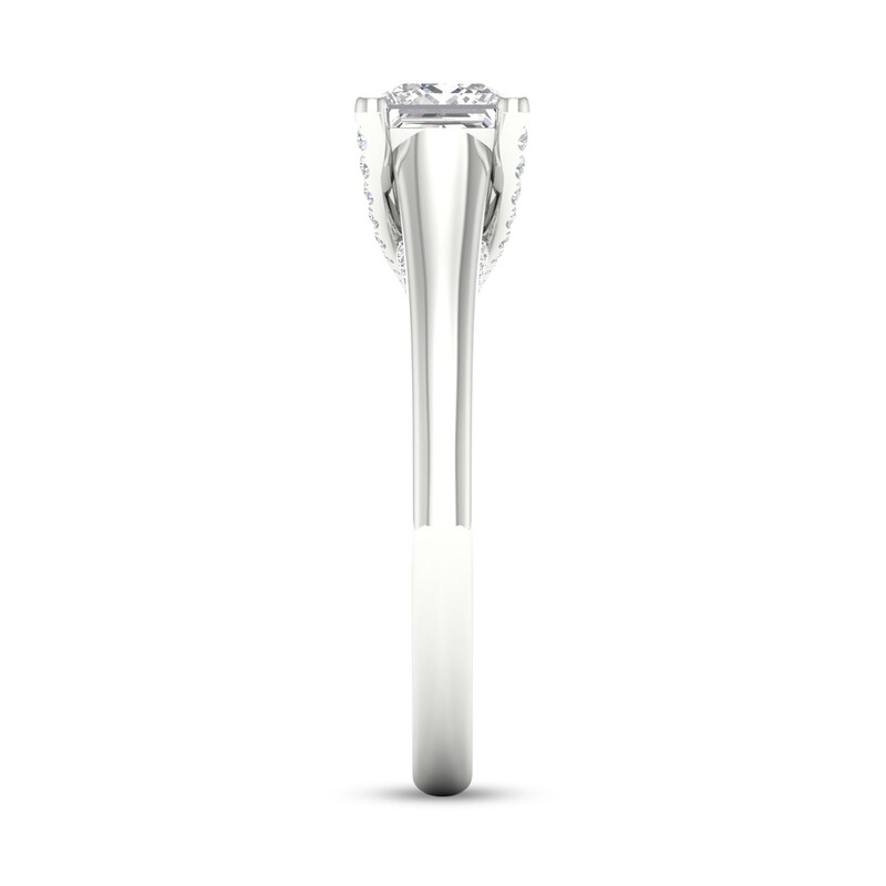 Main Image 5 of Trouvaille Collection 1 CT. T.W. DeBeers®-Graded Princess-Cut Diamond Solitaire Engagement Ring in Platinum (F/I1)