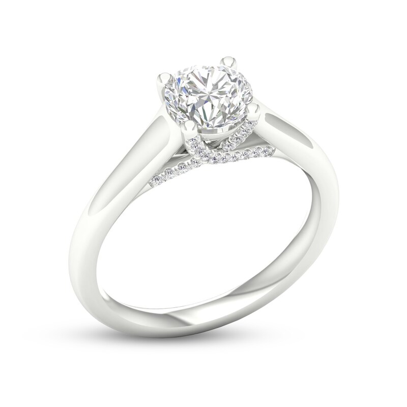 Main Image 3 of Trouvaille Collection 1 CT. T.W. DeBeers®-Graded Diamond Solitaire Engagement Ring in Platinum (F/I1)