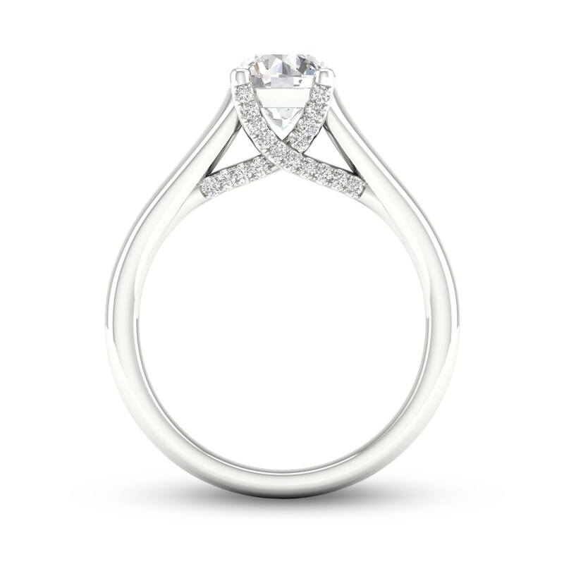 Main Image 4 of Trouvaille Collection 1 CT. T.W. DeBeers®-Graded Diamond Solitaire Engagement Ring in Platinum (F/I1)