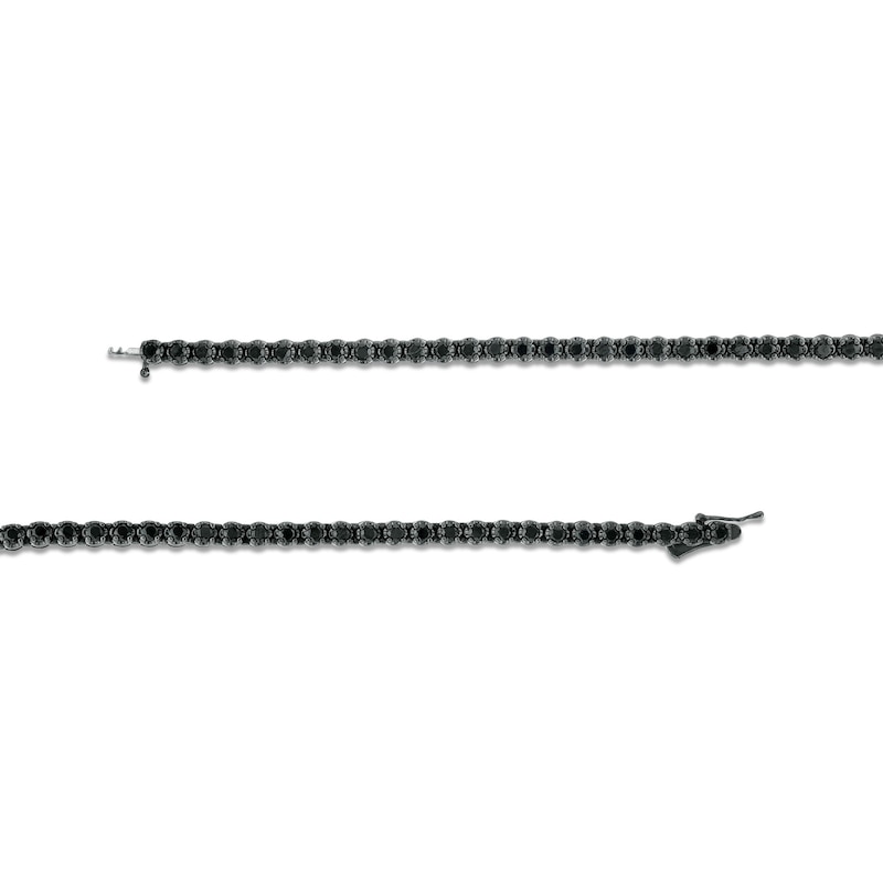 Main Image 2 of Men's 10 CT. T.W. Black Enhanced Diamond Tennis Necklace in Sterling Silver with Black Rhodium - 20"