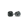 Thumbnail Image 1 of Vera Wang Men 1 CT. T.W. Black Diamond Solitaire Stud Earrings in Sterling Silver with Black Ruthenium