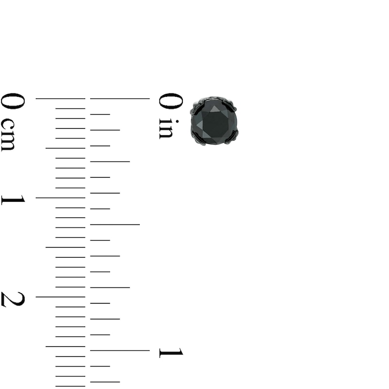 Main Image 3 of Vera Wang Men 1 CT. T.W. Black Diamond Solitaire Stud Earrings in Sterling Silver with Black Ruthenium