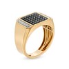 Thumbnail Image 2 of Men's 3/4 CT. T.W. Square Composite Black Enhanced and White Diamond Geometric Collar Ring in 10K Gold