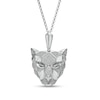 Thumbnail Image 1 of Men's 1 CT. T.W. Diamond Geometrical Panther Pendant in 10K White Gold - 22"