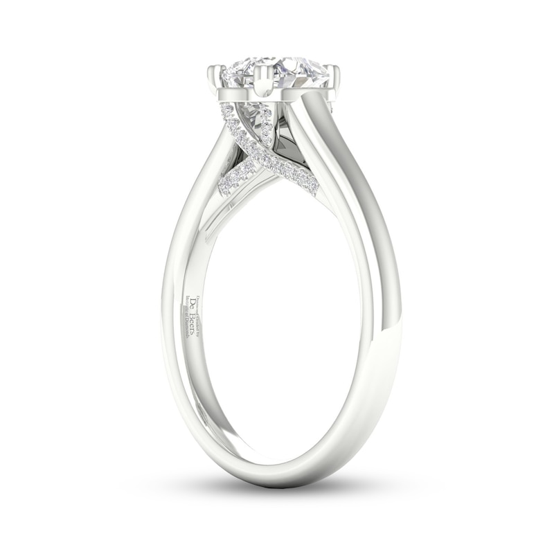 Trouvaille Collection 1 CT. T.W. DeBeers®-Graded Pear-Shaped Diamond Solitaire Engagement Ring in Platinum (F/I1)