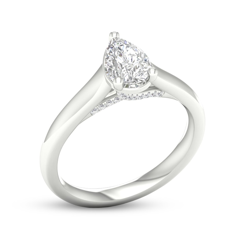Trouvaille Collection 1 CT. T.W. DeBeers®-Graded Pear-Shaped Diamond Solitaire Engagement Ring in Platinum (F/I1)