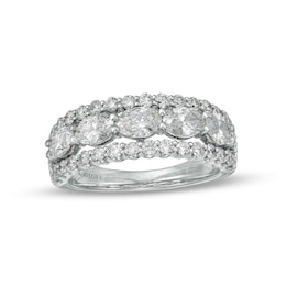 TRUE Lab-Created Diamonds by Vera Wang Love 2 CT. T.W. Triple-Row Anniversary Band in 14K White Gold (F/VS2)