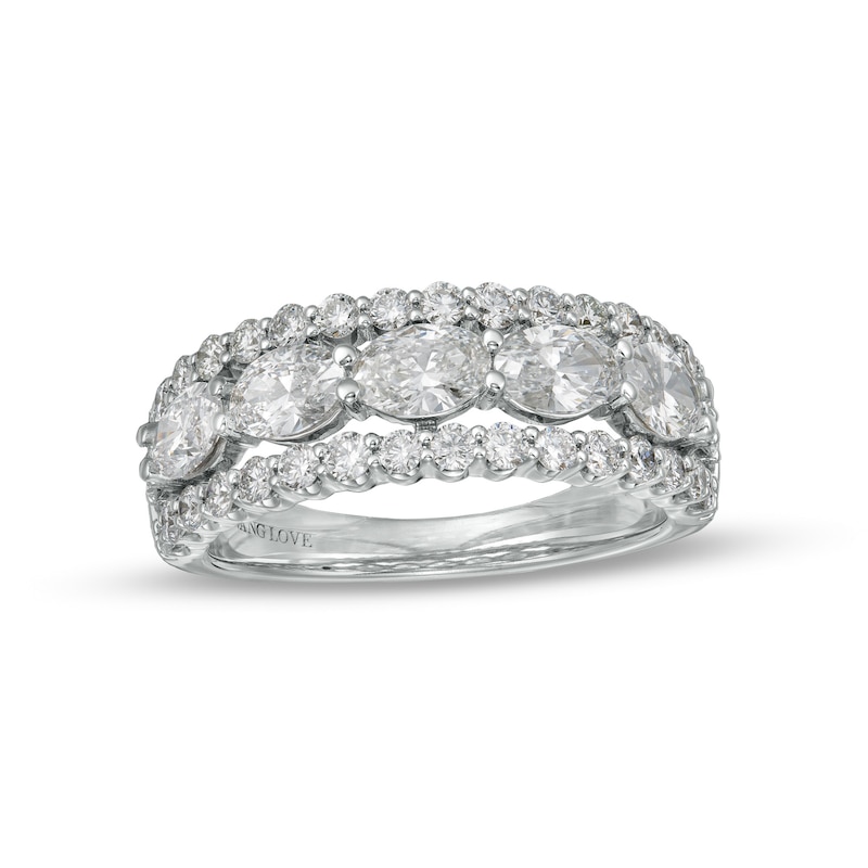 TRUE Lab-Created Diamonds by Vera Wang Love 2 CT. T.W. Triple-Row Anniversary Band in 14K White Gold (F/VS2)