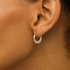 Thumbnail Image 2 of Child's Diamond-Cut Heart Trio Graduated Tube Hoop Earrings in 14K Two-Tone Gold