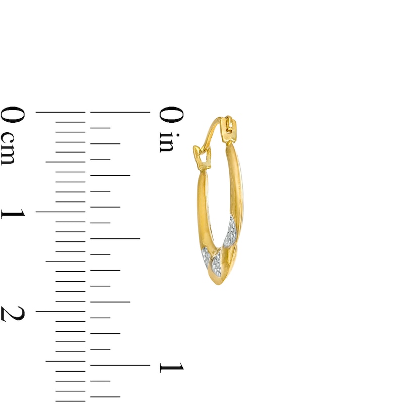 Main Image 3 of Child's Diamond-Cut Heart Trio Graduated Tube Hoop Earrings in 14K Two-Tone Gold
